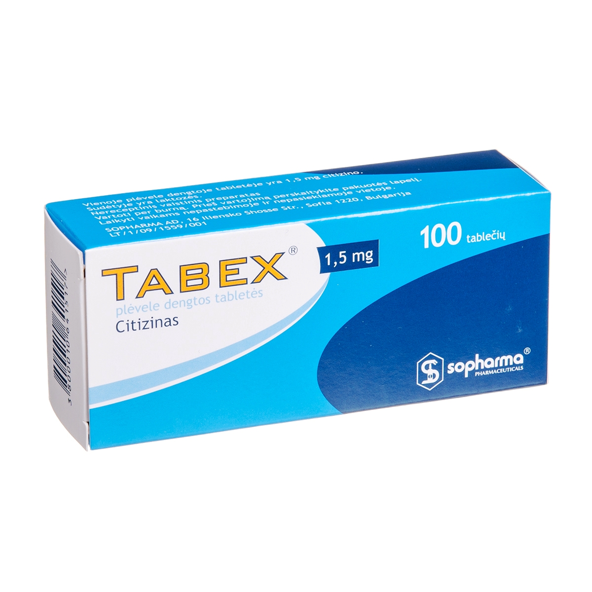 Sopharma Shop - Tabex 1,5 mg (100 tablets)